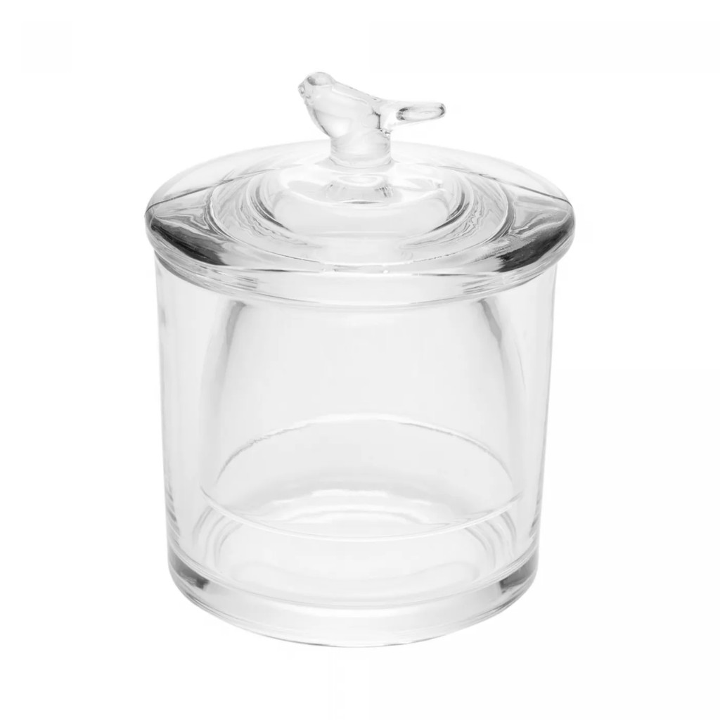 Manteigueira Francesa de Vidro Com Tampa formato de Pássaro 9,5x9,5x11